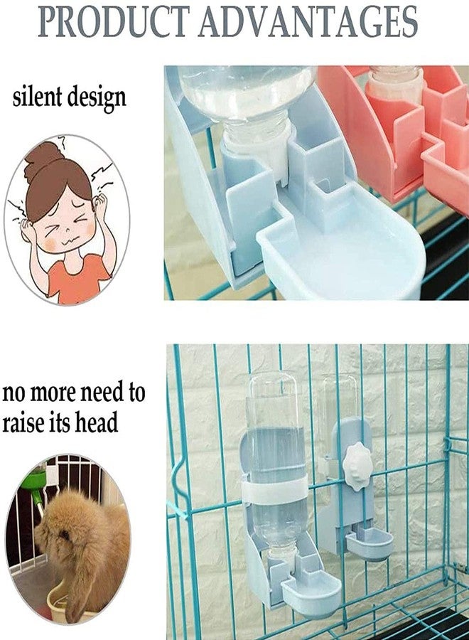 kathson 2PCS Rabbit Water Bottle, 17oz Hanging Water Fountain Automatic Dispenser No Leak WaterFeeder for Bunny Chinchilla Guinea Pig Hedgehog Ferret - Image 4